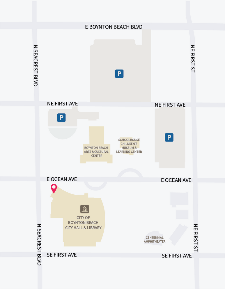 Parking lots are available on NE First Avenue